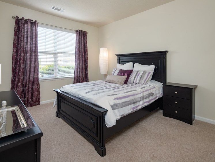 Spacious Bedroom With Comfortable Bed at Abberly Village Apartment Homes by HHHunt, South Carolina, 29169